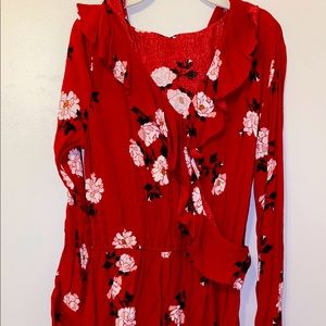 Red long sleeve dress